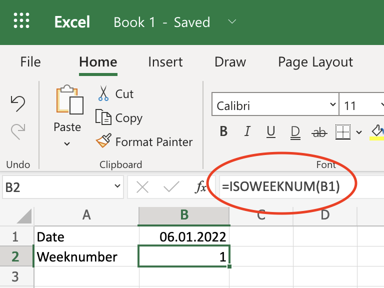Excel 365 week numbers
